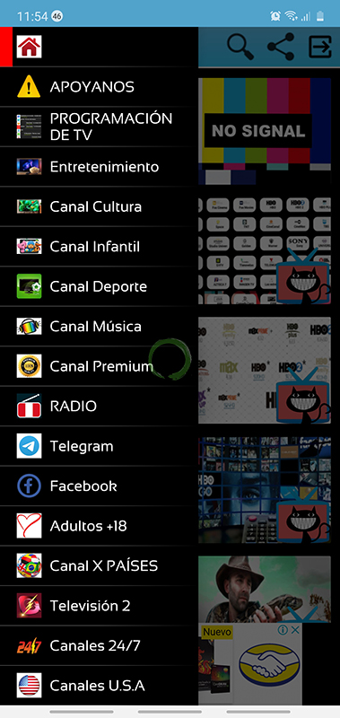 menu lateral globo tv
