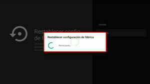 ajustes de fabrica en android tv