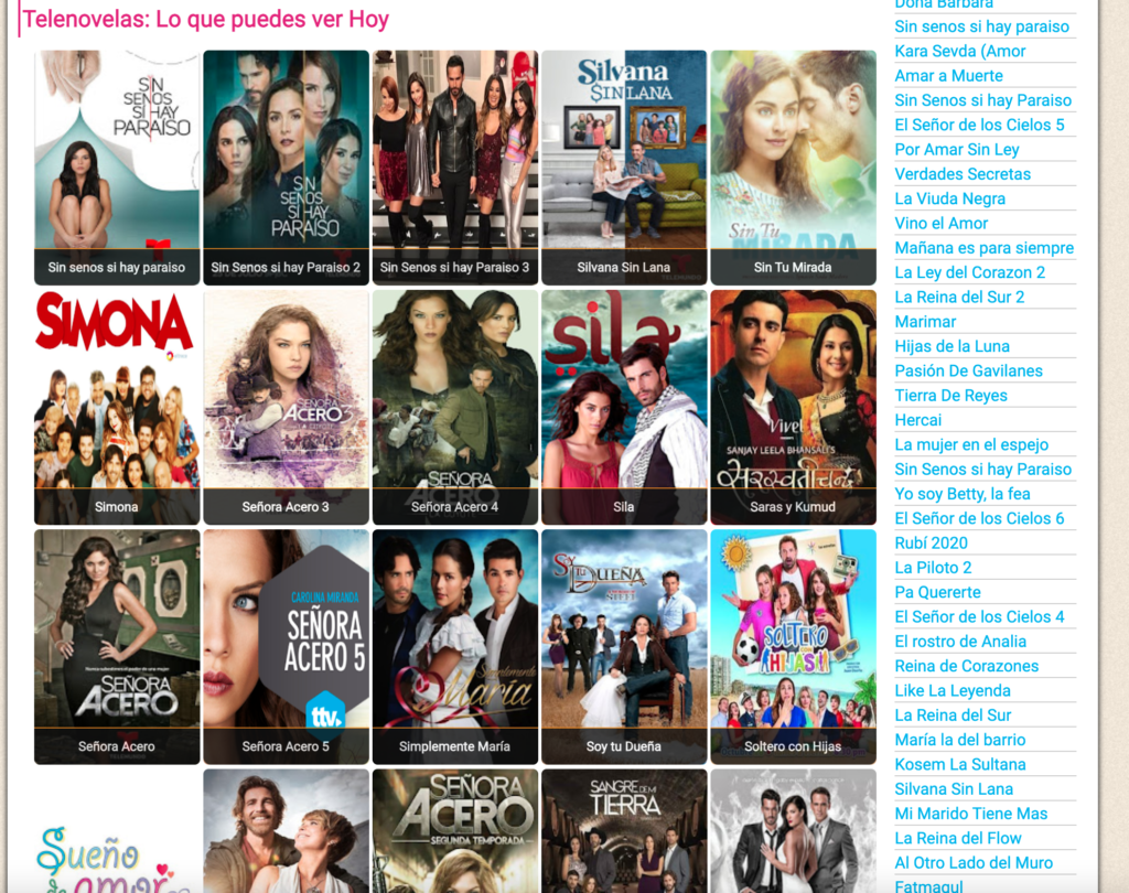 Mas Telenovelas: Web con Telenovelas en Español - Mundo TV Box